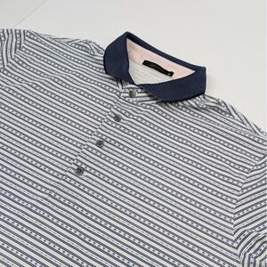 Greyson‎ Golf Path Less Traveled Print Polo Shirt Mens XL White Blue Performance